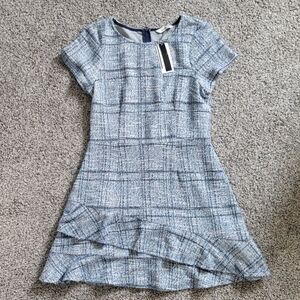 Fit n flare blue tweed dress speechless
